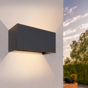 Applique Murale LED Extérieur - Deux Faces - 9.5W - 3000K - IP54 - Noir - Convient pour Intérieur et Extérieur