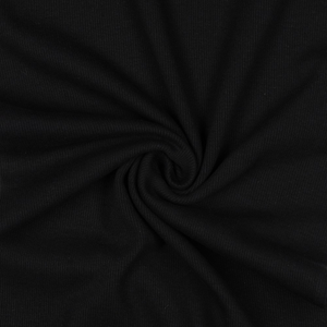 Tissu jersey bord côte côtelé - Noir