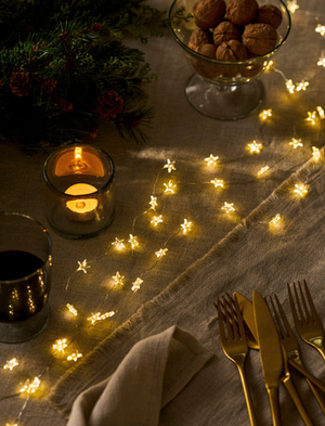 Christmas Star String Lights Micro Led 100 Bulbs - Battery, Warm White, 495cm