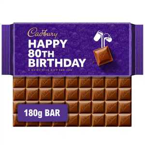 Cadbury "Happy 80th Birthday" Dairy Milk Chocolate Bar 180g