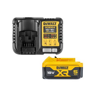 DeWalt DCB1104P1 18V XR Battery Set - 1x 5Ah Battery &amp; DCB1104 Charger