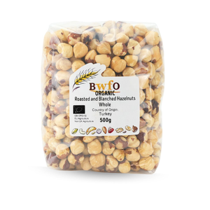 Organic Roasted and Blanched Hazelnuts Whole 500g