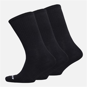 SKECHERS Three Pack Arch Support Crew Socks Black