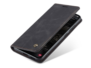 CaseMe Slim Synthetic Leather Wallet Case with Stand for Samsung Galaxy S25 FE - Charcoal