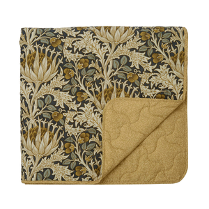 Artichoke Quilted Throw, Charcoal and Mustard