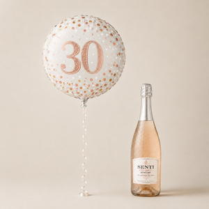 30th Birthday Balloon and Prosecco Rose Gift Set