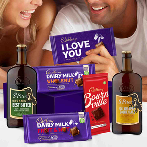 Cadbury "I Love You" Chocolate Bars & Beers Hamper