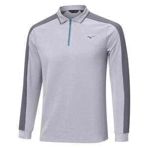 Mizuno Showdown Long Sleeve Polo Shirt - Quicksilver