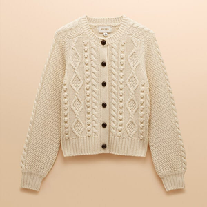 Joules Cream Rafferty Cable Knit Cardigan Size S