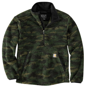Loose Fit Quarter-Zip Mock-Neck Fleece Pullover