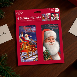 4-Pack Traditional Christmas Money Wallets