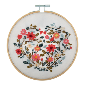 Kit broderie - Cœur floral