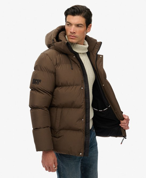 Giacca Puffer Sportiva con Cappuccio Media Lunghezza