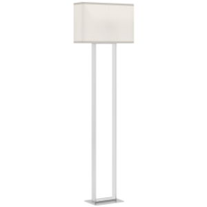 HOMCOM Lámpara de Pie para Salón 150 cm con Pantalla de Tela Luz Nocturna Interruptor de Pie y Base Metálico Blanco