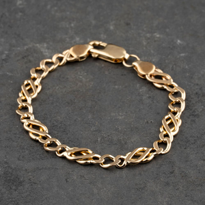Pre-Owned 9ct Yellow Gold Celtic Chain Bracelet 41281544