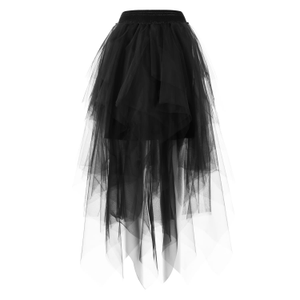 Black Layered Tulle Skirt - Elegant Occasion Wear (S)