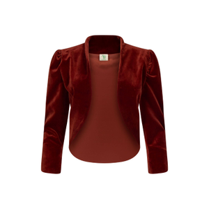 Eliza Velvet Bolero Coat -Red Wine (M)