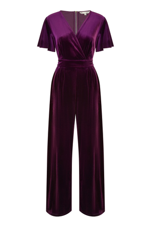 Yumi Purple Jumpsuit With Angel Sleeves (S)