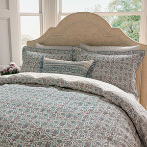Indian Lattice Duvet Cover SET, Red/Teal