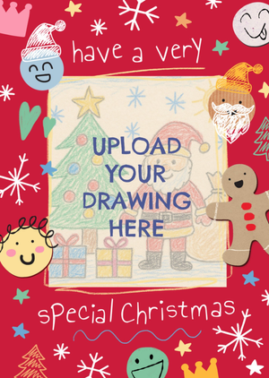 Upload Your Drawing Festive Doodles Illustrated Christmas Card