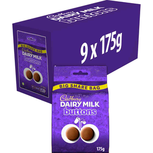Dairy Milk Buttons Chocolate Big Share Bag 175g  (Box of 9)