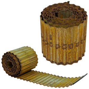 Woodside Metal Garden Border Edging 5m x 16.5cm Decorative Rusted Finish for Lawn/Pathways