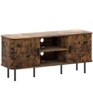 HOMCOM TV Stand Cabinet for TVs up to 55 Inches, TV Unit with Storage Shelves and Cupboard for Living Room, Rustic Brown