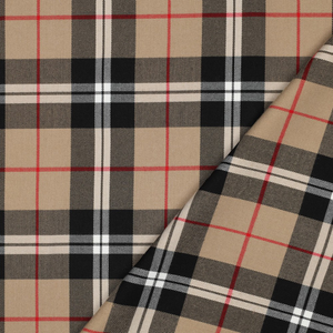 Tissu tartan écossais - Camel et noir