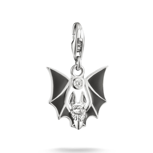 Classic Silver & Zirconia Bat Charm