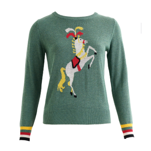 Bly Green Circus Pony Intarsia Jumper (M)