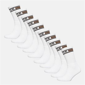 NICCE Mens Torlan Ten Pack Crew Socks White