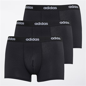 adidas Mens Micro Flex Cotton Three Pack Trunks Black
