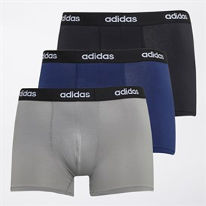 adidas Mens Micro Flex Cotton Three Pack Trunks Black/Grey/Navy