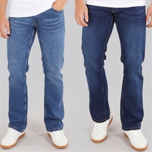 Kangaroo Poo Mens Two Pack Bootcut Denim Jeans Dark Wash/Mid Wash