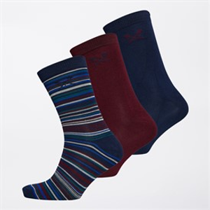 Crew Clothing Mens Three Pack Bamboo Socks Navy