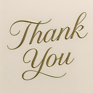 Moonpig Gold Script Thank You Card