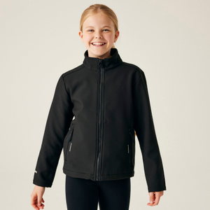 Regatta Professional Kids Ablaze 2 Layer Softshell Jacket - 7 - 8 Yrs / Black/Black