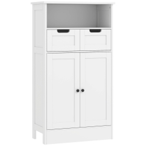 kleankin Bathroom cabinet with 2 drawers, door, 60 x 30 x 109 cm, White