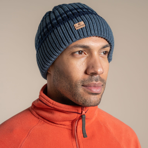 Craghoppers Mens Shale Rib Knit Beanie - M/L / Blue Stone