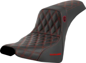 Saddlemen Pro Series SDC Performance Grip Red Stitched Seat For Harley Davidson 2018-2025 FXBB Street Bob & FXST Standard Models (SC81830RED)