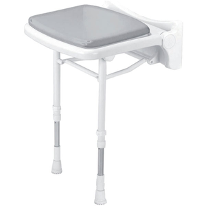 AKW 2000 Series Compact Fold Up Padded Shower Seat Grey