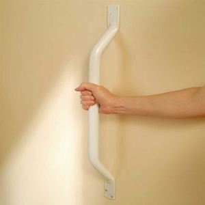 AKW 1000 Series Flat Ended Steel Grab Rail 305mm Length - White