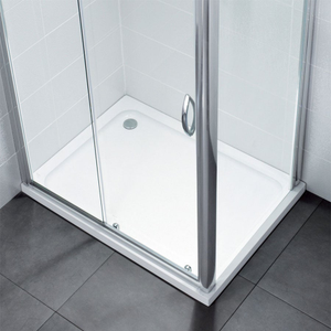 April Stone Resin White Rectangular Shower Tray 1100mm x 800mm