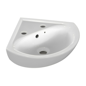 Armitage Shanks Sandringham 21 Wall Hung Corner Basin 480mm Wide - 2 Tap Hole