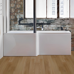 Carron Quantum L-Shaped Shower Bath 1500mm x 700/850mm Left Handed - 5mm Acrylic
