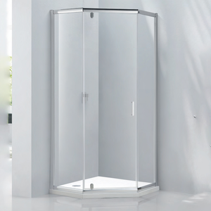 Verona Aquaglass Purity Hinged Door Pentagonal Shower Enclosure with Tray 900mm x 900mm - 6mm Glass