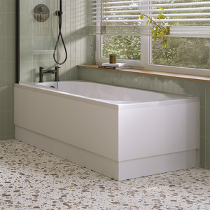 Verona Caymen Tungstenite Single Ended Rectangular Bath 1700mm x 700mm - Acrylic - 0 Tap Hole (inc Leg Set)