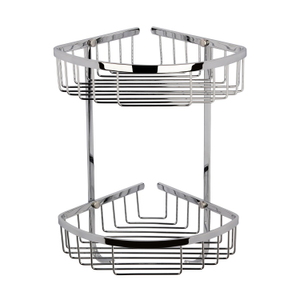 Hudson Reed Large Corner Two Tier Shower Basket - Chrome