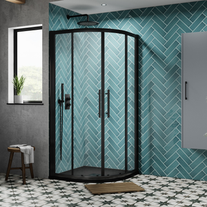 Hudson Reed Apex Black Quadrant Shower Enclosure 1000mm x 1000mm - 8mm Glass