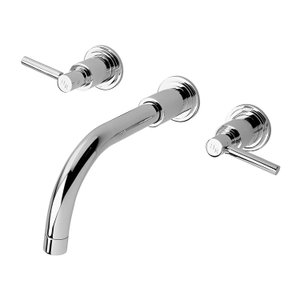Hudson Reed Tec Lever 3-Hole Basin Mixer Tap Wall Mounted - Chrome